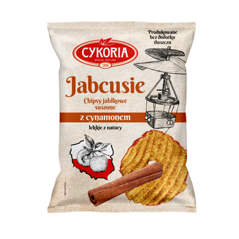 Chipsy jabłkowe Jabcusie cynamonowe Lekkie z natury CYKORIA 40g