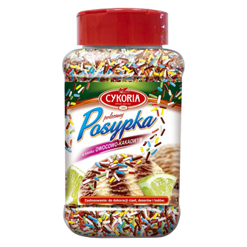 Posypka dekoracyjna o smaku kakaowo-owocowym CYKORIA 450g