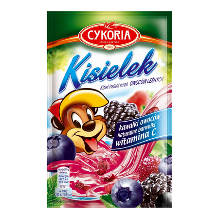 Kisiel z kawałkami owoców INSTANT o smaku owoce leśne CYKORIA 30g