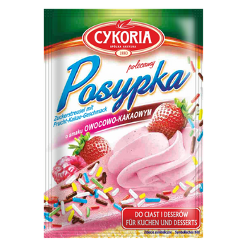 Posypka dekoracyjna o smaku kakaowo-owocowym CYKORIA 50g