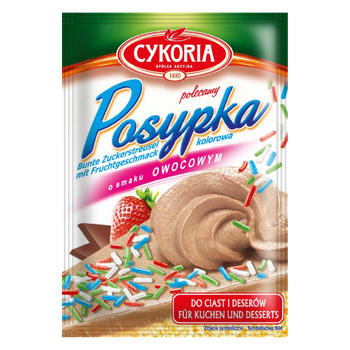 Posypka dekoracyjna o smaku owocowym CYKORIA 35g
