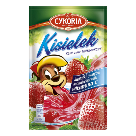 Kisiel z kawałkami owoców INSTANT o smaku truskawkowym CYKORIA 30g