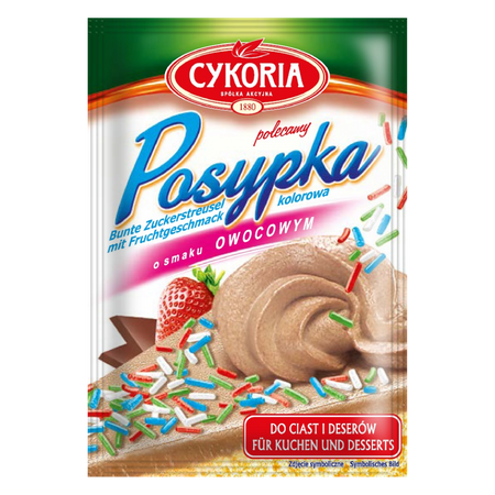 Posypka dekoracyjna o smaku owocowym CYKORIA 35g