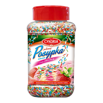 Posypka dekoracyjna o smaku owocowym CYKORIA 450g